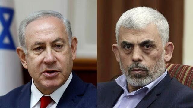 Benjamín Netanyahu y Yahya Sinwar. 