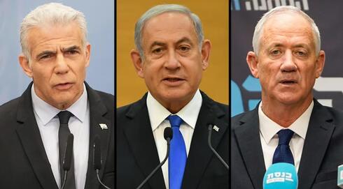 Gantz, Netanyahu y Lapid. 
