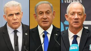 Gantz, Netanyahu y Lapid. 