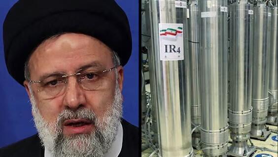 El presidente iraní Ebrahim Raisi, una instalación de enriquecimiento de uranio. 