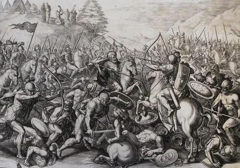 La batalla de Amalec en Refidim. 