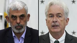 Yahya Sinwar, líder de Hamás en Gaza, y Bill Burns, director de la CIA. 