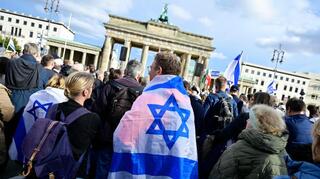 Protesta pro-israelí en Berlín, Alemania.