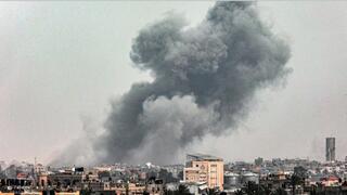 Explosiones en Khan Younis, en el norte de la Franja de Gaza.