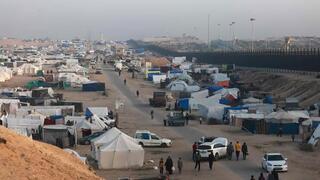 Campo de refugiados palestinos en Rafah. Bajo ciertas condiciones, Israel podría renunciar a una operación militar en esa ciudad. 