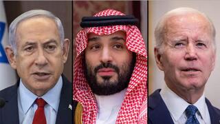 Netanyahu, Bin Salman y Biden.