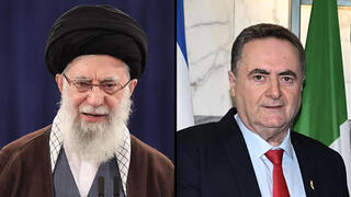 Alí Khamenei, líder supremo de Irán, e Yisrael Katz, ministro de Relaciones Exteriores de Israel. 