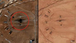Imagen satelital del daño a la central de Ishafán, en Irán. 