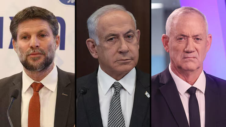 Netanyahu, tironeado entre los dos extremos del gobierno, Gantz y Smotrich. 