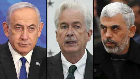 Benjamín Netanyahu, William Burns y Yahya Sinwar. 